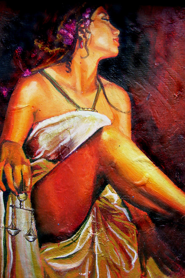 600x900 Lady Justice Mini Painting By Laura Pierre Louis - Justice Painting