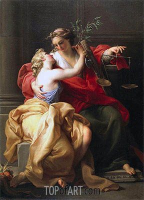 288x400 Peace And Justice Pompeo Batoni Painting Reproduction 8643 - Justice Painting
