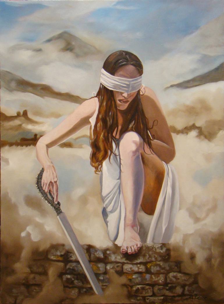 770x1044 Saatchi Art The Well Of Justice Painting By Anne Zamo - Justice Painting