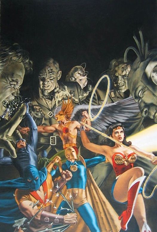 526x778 Justice Society Of America By John Watson - Justice Society Of America Painting