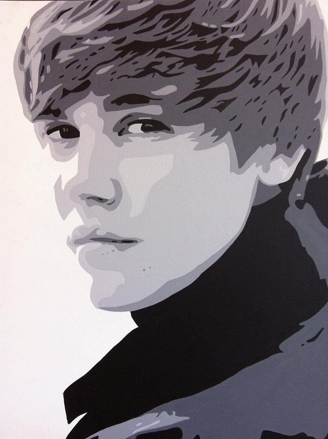 672x900 Justin Bieber Painting By Siobhan Bevans - Justin Bieber Painting