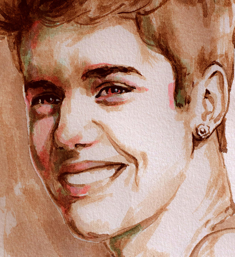 824x900 Justin Bieber Watercolor Portrait Painting By Laur Iduc - Justin Bieber Painting