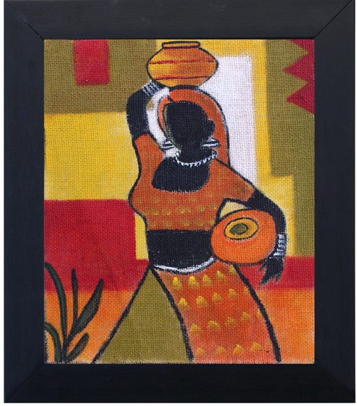 515x587 Paper Cutting Jute Painting - Jute Painting