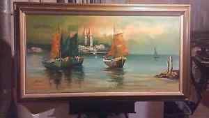 300x169 K Wood Framed Large Oil Painting Artist Signed K Wood Ebay - K Painting
