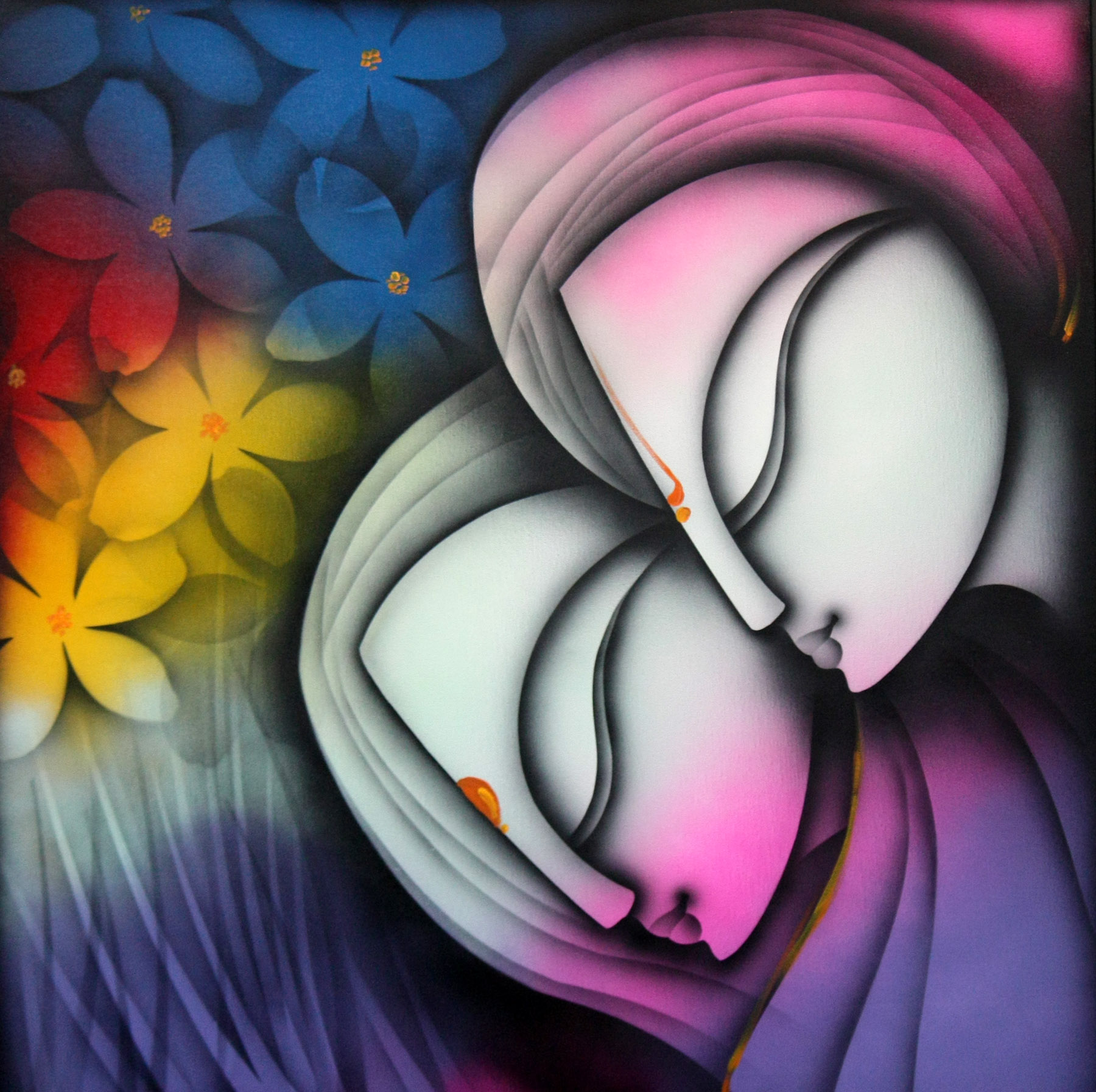 1800x1793 Buy Painting Love Artwork No 3485 By Indian Artist K Prakash Raman - K Painting