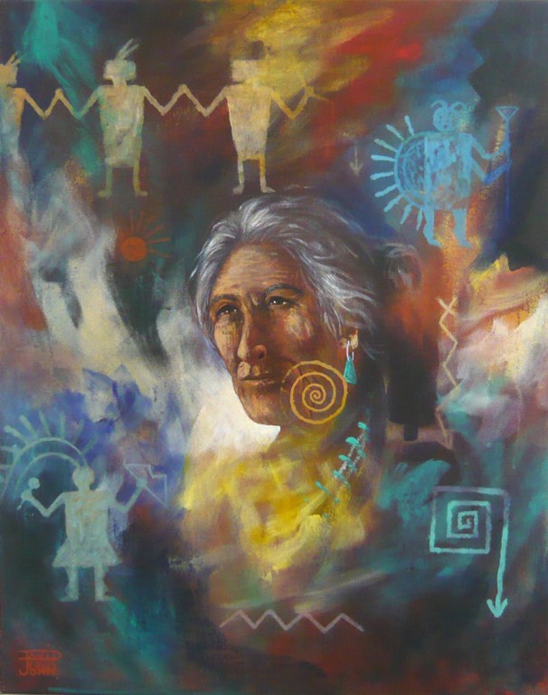 606x768 David K John Navajo Paintings Rogoway Turquoise Tortoise - K Painting