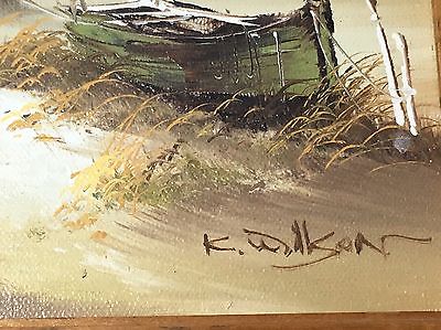 400x299 K. Wilson Signed Seascape Framed Oil Painting 8x10 Vintage Frame - K Wilson Oil Painting