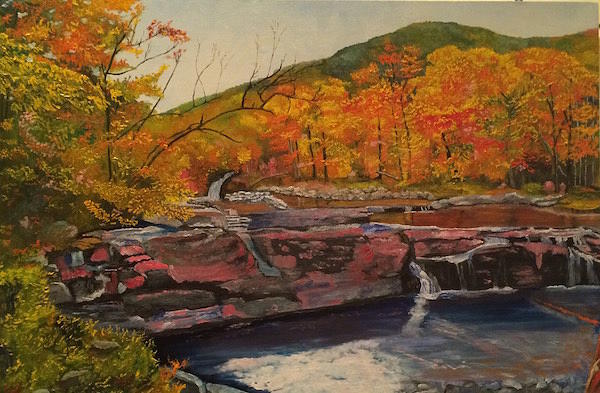 600x393 Kaaterskill Falls Painting By Jim Hallenbeck - Kaaterskill Falls Painting