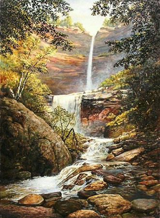 Kaaterskill Falls Painting at PaintingValley.com | Explore collection ...