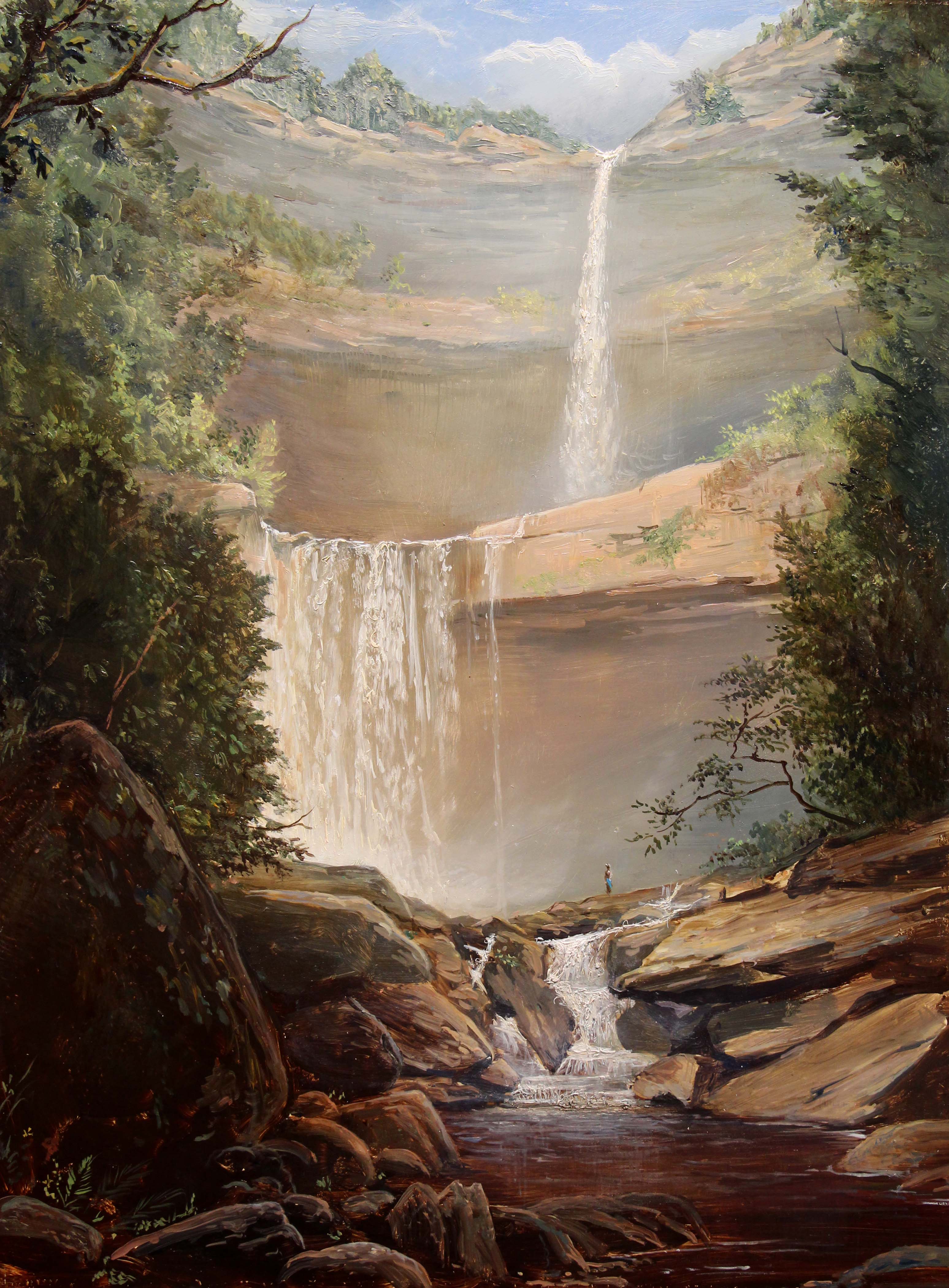 3095x4200 Lauren Sansaricq Kaaterskill Falls 16 X 12 Inches Oil On Panel Web - Kaaterskill Falls Painting