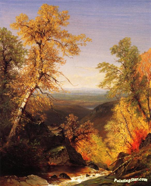585x720 The Top Of Kaaterskill Falls, Autumnn Artwork By Richard William - Kaaterskill Falls Painting