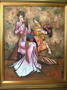 225x300 Original W Kathey Couture Inspired Baroque Dolce Kabuki Oil - Kabuki Painting