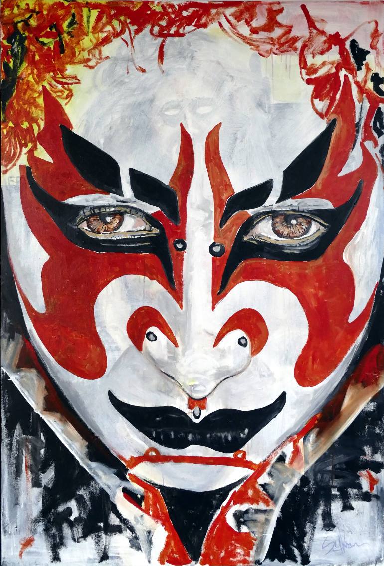 770x1135 Saatchi Art Kabuki 1 Painting By Sylvain Chamberlain - Kabuki Painting