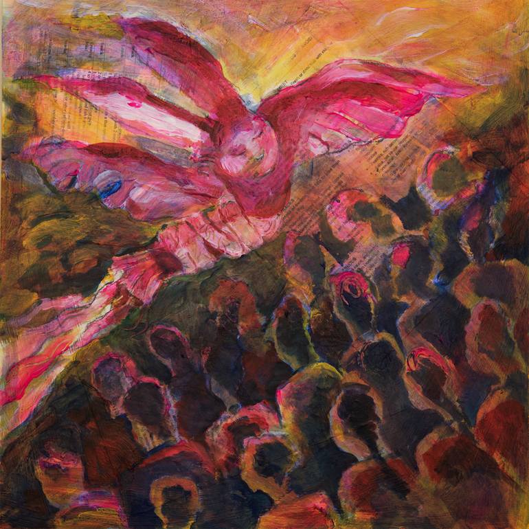 770x770 Saatchi Art Kabuki Flight Painting By Rose Freeland - Kabuki Painting