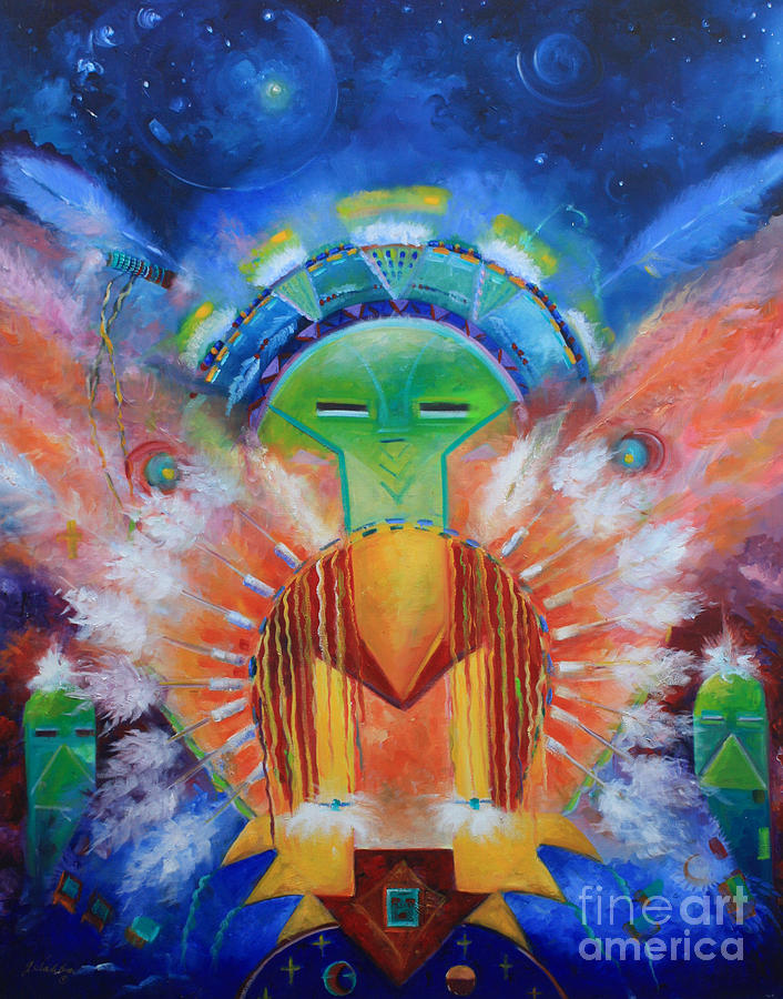 706x900 Kachina Spirit Painting By Gail Salitui - Kachina Painting