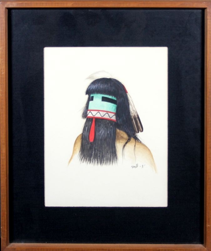 675x800 Savvy Collector Bearded Kachina By Neil Davidneil David - Kachina Painting
