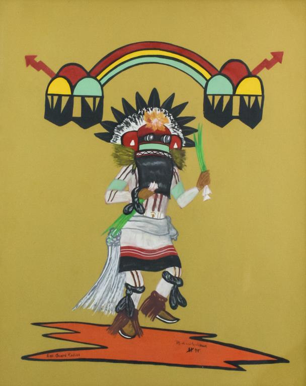 608x768 Signed Richard Joshua Hopi Guard Kachina Painting - Kachina Painting