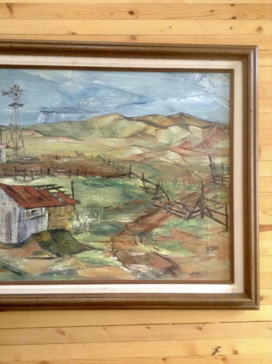 538x720 Kaiser, Old Homestead Ranch With Horse Figural Oil Painting Signed - Kaiser Painting