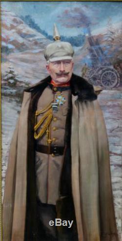 250x494 Life Size Antique 1916 Wwi, Kaiser Wilhelm Ii, German Emperor Oil - Kaiser Wilhelm Painting