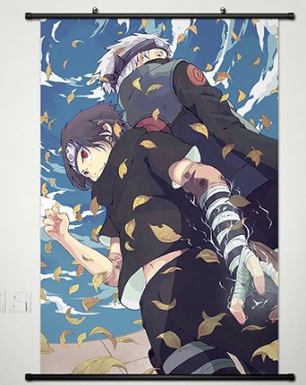 342x431 Wall Scroll Poster Fabric Painting For Anime Naruto Hatake Kakashi - Kakashi Painting
