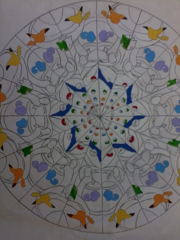 576x768 Pokemon Kaleidoscope Painting Day 1 By Lolotheanimegirl - Kaleidoscope Painting