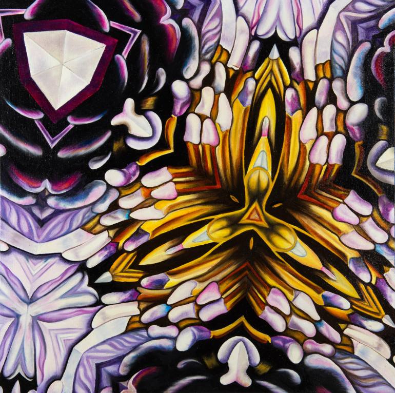 770x766 Saatchi Art Purple Kaleidoscope Painting By Natalie Toplass - Kaleidoscope Painting