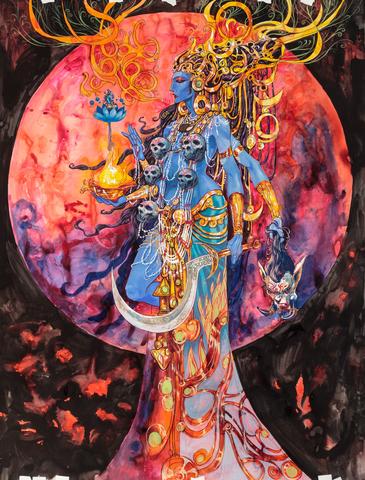 365x480 Kali Goddess Of Time Abhishek Singh Art - Kali Painting