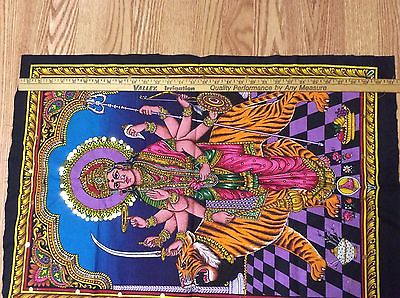 400x298 Mata Kali Durga Painting Fabric Tapestry God Hindu India Sequins - Kali Painting