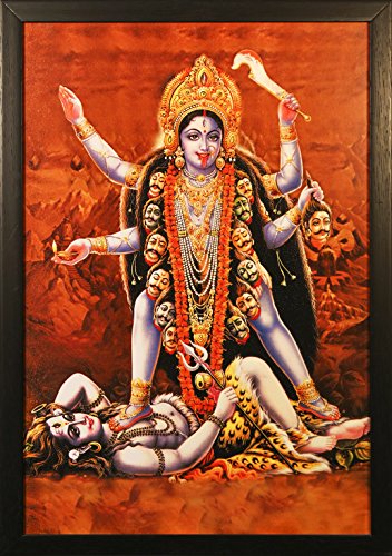 352x500 Paf Goddess Kali Framed Wall Art Paintings Amazon.in Home Amp Kitchen - Kali Painting