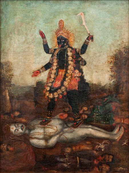 452x604 Goddess Kali Ma, Oil Painting On Canvas From Bengal (Date Unknown - Kali Painting