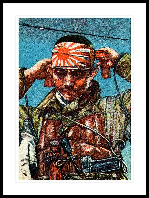 600x796 Wwii Japanese Kamikaze Pilot Framed Print By Historic Image - Kamikaze Painting
