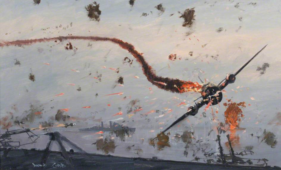 944x570 Japanese Kamikaze Suicide Attacks On Ships Art Uk - Kamikaze Painting
