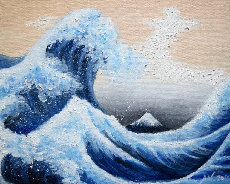 770x616 Saatchi Art Hokusai Reproduction In Oil The Great Wave Off - Kanagawa Painting