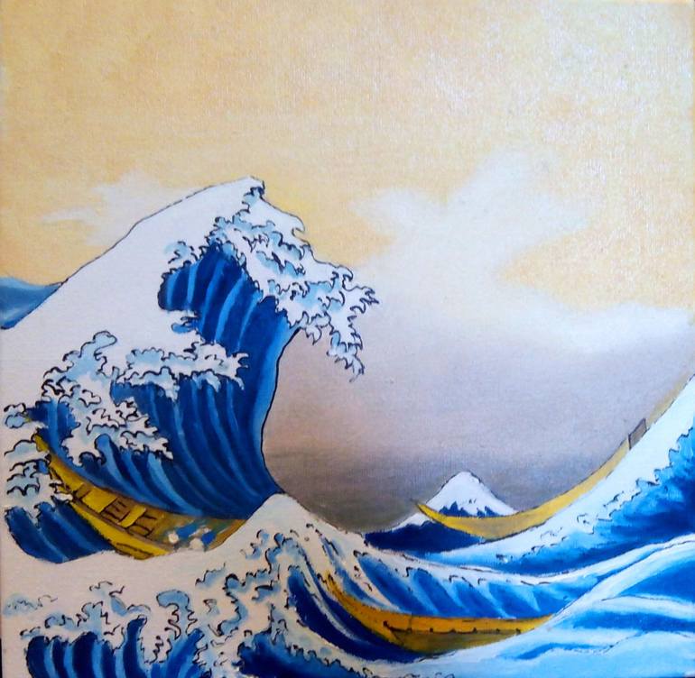 770x752 Saatchi Art Katsushika's Wave Off Kanagawa Painting By Ira Purdenko - Kanagawa Painting