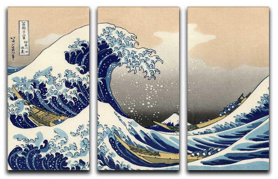 900x579 The Great Wave Off Kanagawa 3 Split Canvas Print Canvas Art Rocks - Kanagawa Painting