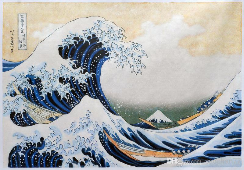 800x558 The Great Wave Of Kanagawa Ii By Katsushika Hokusai, Hand Painted - Kanagawa Painting