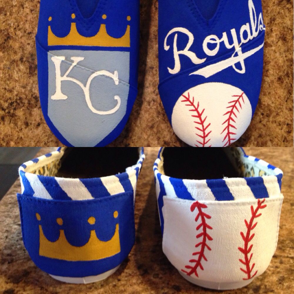 1000x1000 Kansas City Royals Baseball Painted Shoes Things I Have Done - Kansas City Royals Painting