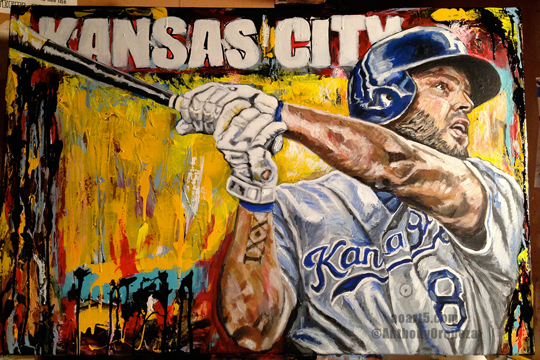 1056x705 Mike Moustakas - Kansas City Royals Painting