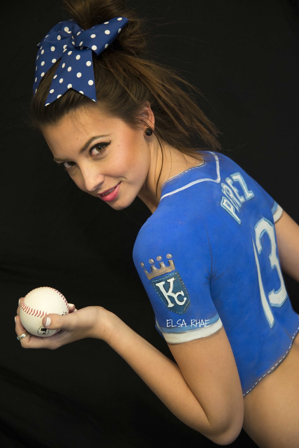 1000x1498 Kc Royals Opening Day Body Paint Elsa Rhae - Kansas City Royals Painting