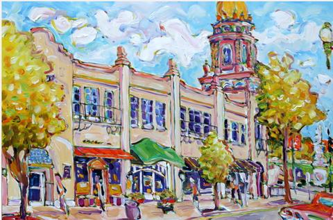 480x317 Kansas City Skyline And Landmarks Tagged Mike Savage Painting - Kansas City Skyline Painting