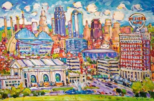 600x396 The Colors Of Kc Savart Gallery - Kansas City Skyline Painting