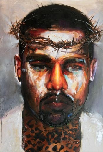 350x514 Kanye West Yeezus Christ Original Oil Painting Art Top Art 24 Inch - Kanye Painting