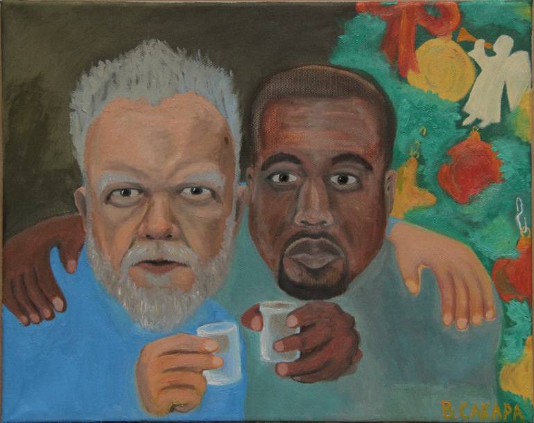 770x611 Saatchi Art Sergey Pahomov And Kanye West Painting By Vlad Sakara - Kanye Painting