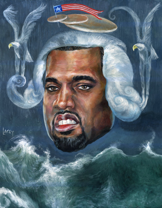 570x728 Canvas Print Kanye West 2020 Presidential Pancakes - Kanye Painting