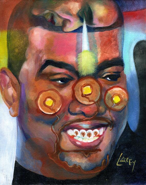 569x720 Dan Lacey On Twitter A Painting Of Kanye West With Pancakes - Kanye Painting