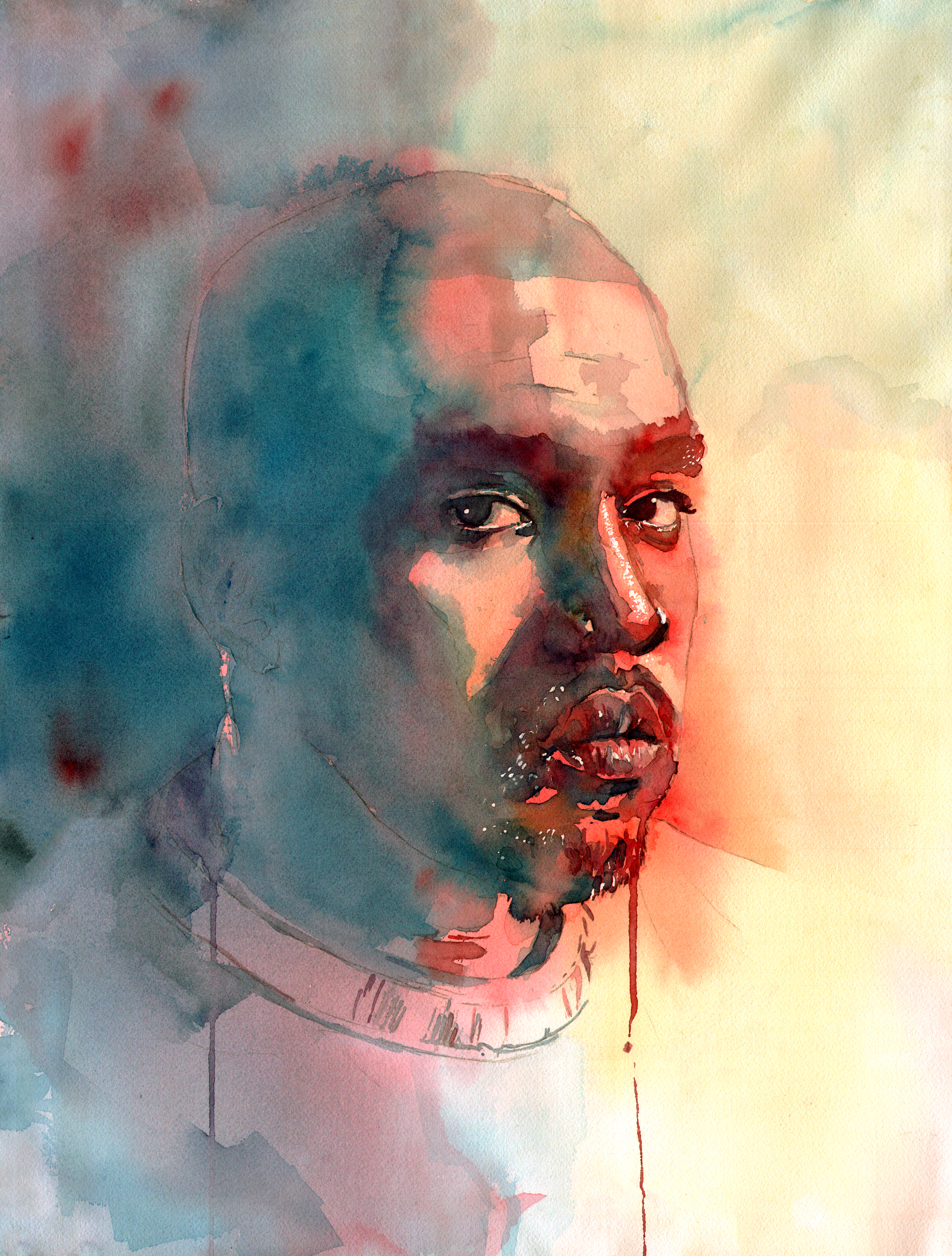 2636x3477 Here's A Painting Of Kanye That I Made. Happy Yeezy Season Kanye - Kanye Painting