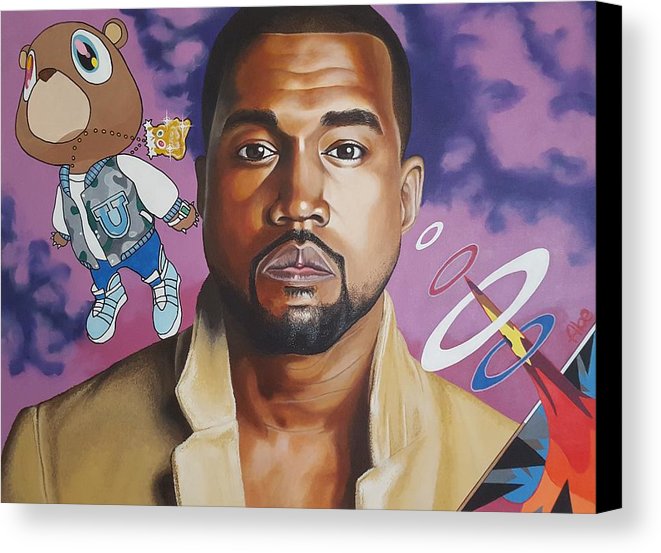 661x553 Kanye West Graduation Portrait Acrylic Painting Canvas Print - Kanye West Canvas Painting
