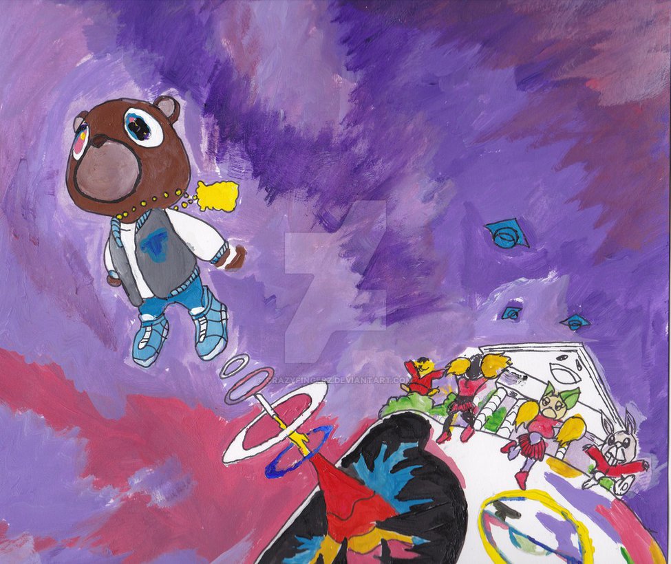 975x820 Kanye West Graduation Cd Cover Recreation By Crazyfingerz - Kanye West Graduation Painting
