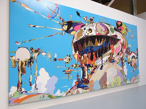 500x375 Takashi Murakami Art Exhibition And Gala In L.a. (Kanye Performs - Kanye West Graduation Painting