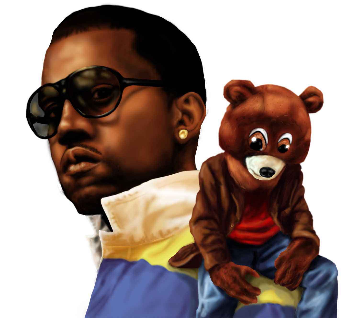 1500x1328 Kanye West By Truz98 - Kanye West Painting
